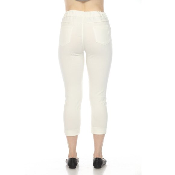 Off-White Gold Detail Strachable Pant with Drawstring - Picture 7 of 8